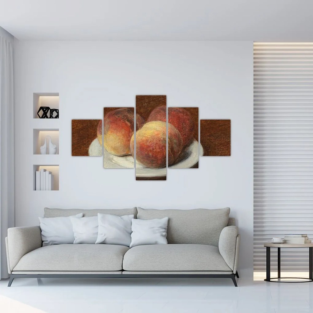 Obraz - Henri Fantin-Latour, Three Peaches on a Plate, reprodukcje (125x70 cm)