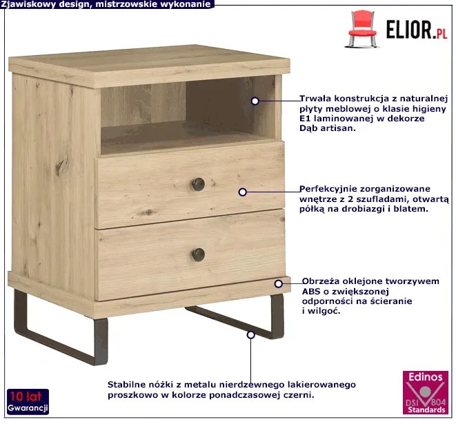Stolik nocny z szufladami P5-B18