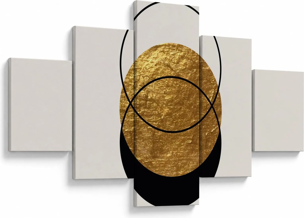 Obraz - Abstrakcja złoto-biała N⁰2 (125x70 cm)