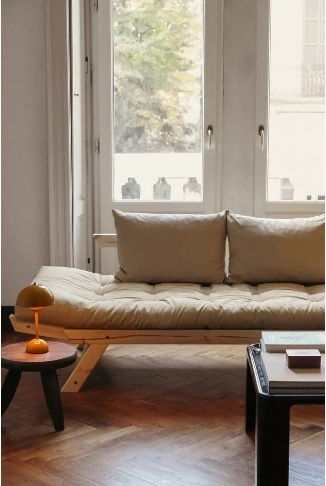 Sofa rozkładana z niebieskozielonym pokryciem Karup Design Bebop Natural/Petrol Blue