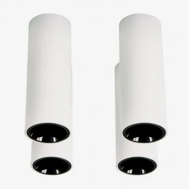 Pack 4 Okrągłych Sufitowych Opraw Led O Średnicy Ø4 Cm Z Aluminium Luisiana Biała Ciepła 2700 K & Biały - Czarny & 3 W & 38º - Sklum