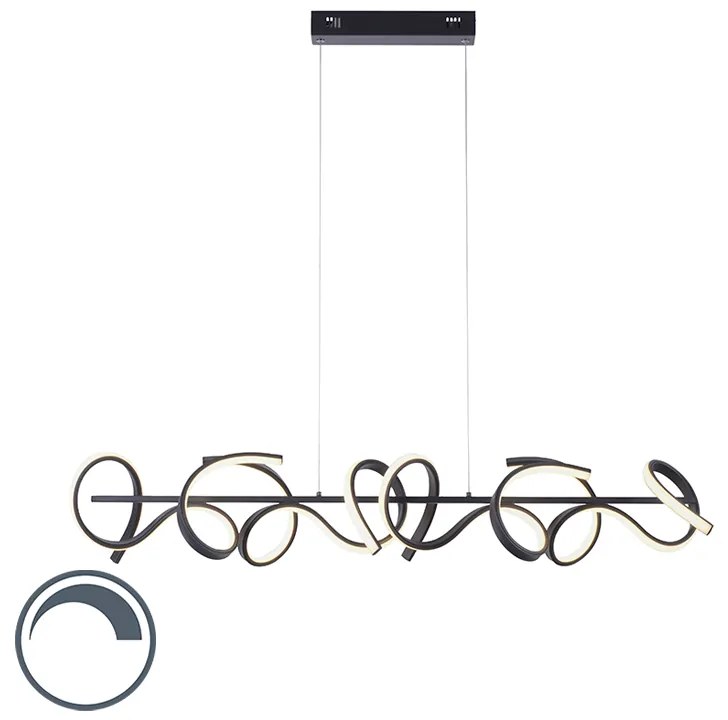 Designerska lampa wisząca czarna w komplecie z LED i ściemniaczem - KrisscrossDesignerski Oswietlenie wewnetrzne