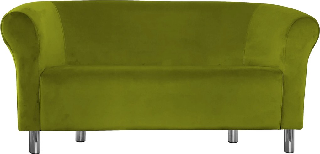 Sofa Milo tkanina Welur wygodna sofa tapicerowana do salonu i poczekalni : Kolor nogi - Chrom, Kolor tkaniny - VELVET - BL75, Typ tkaniny - Velvet, Wysokość nogi - 15 cm