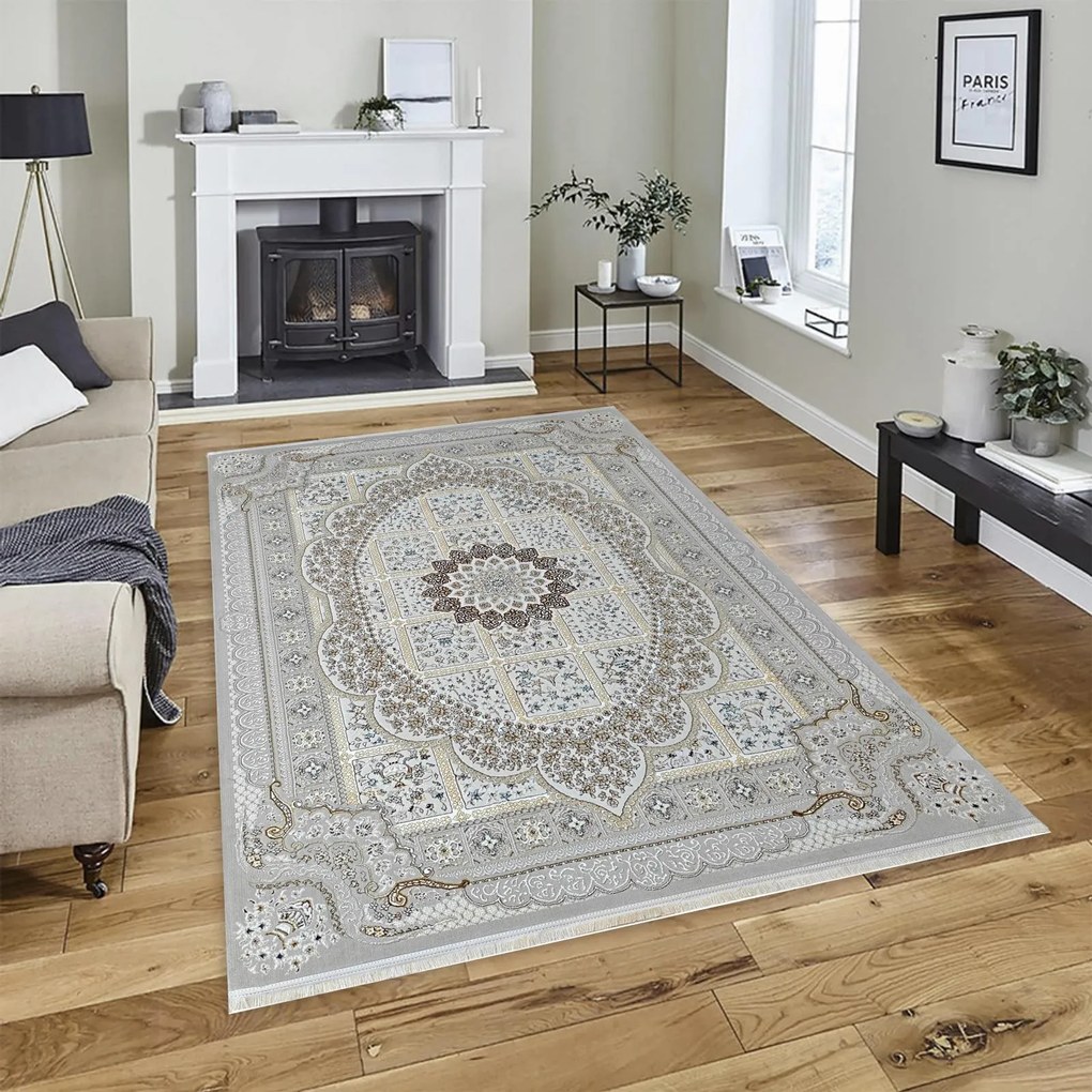 Dywan klasyczny Gold Ornament beżowo-złoty 240 cm x 330 cm