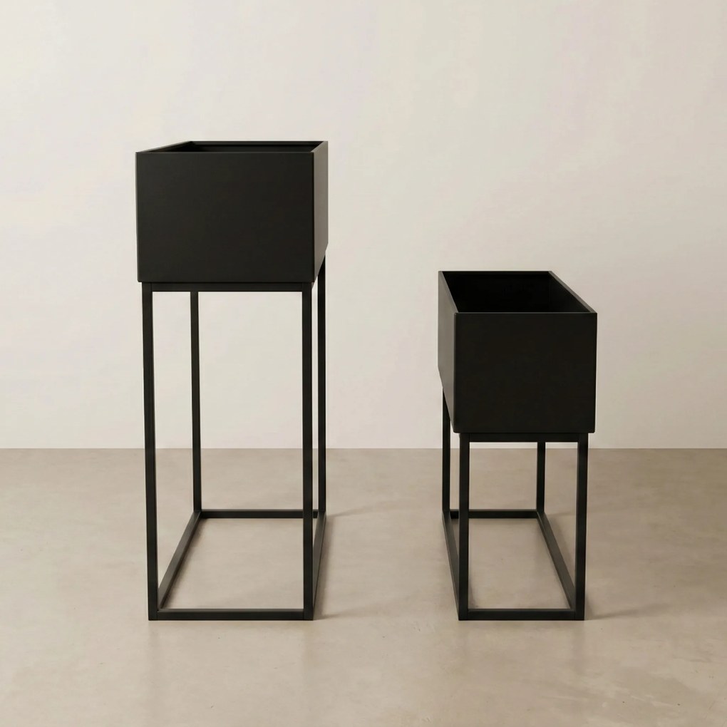 Kwietniki loft metalowe podłużne TINO, 2 stojaki