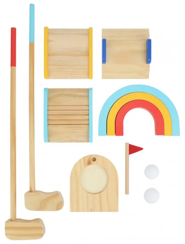 Tooky toy drewniany zestaw do gry w golfa dla 2 osób 13 el.