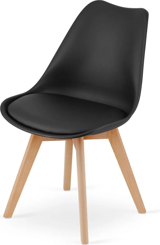 Zestaw jadalniany 1 + 4, stół MADO ARTISAN 80x80 + krzesła BALI MARK czarne