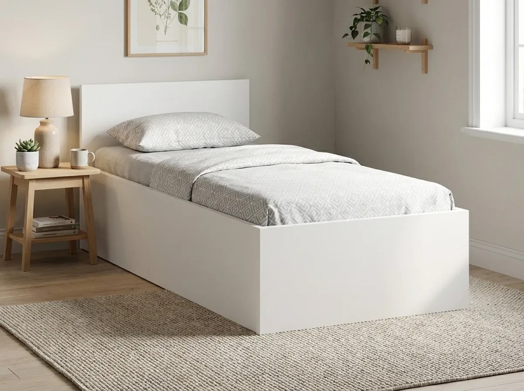 Łóżko SOFIA 80 x 200 cm, białe Stelaż: Ze stelażem listwowym rolowanym elastycznym, Materac: Materac Sommera 18 cm