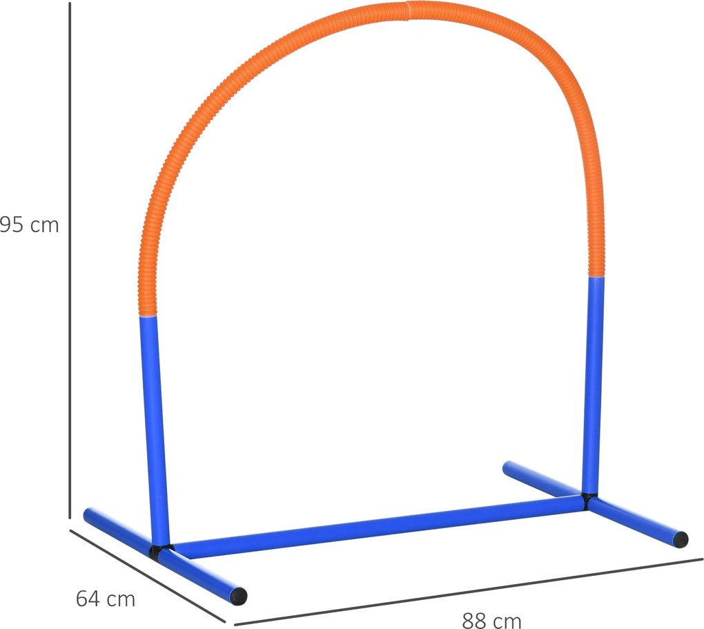 PawHut Zestaw Agility dla Psów 4 Łuki Niebieski Pomarańczowy z Torbą dla Początkujących 88x64x95cm | Aosom PL