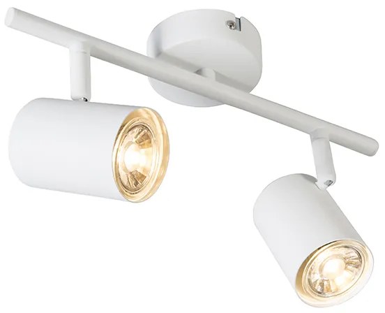 Nowoczesny biały regulowany spot z 2 źródłami światła WiFi GU10 - Jeana