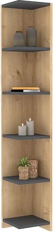 Półka skandynawska – 160 cm x 25 cm x 25 cm – szafir i antracyt – płyta wiórowa pokryta melaminą