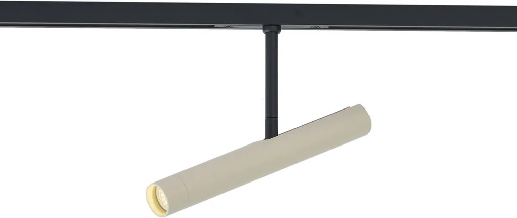 Nowoczesny reflektor beżowy z czarnym do systemu szynowego 1-fazowego - Slimline Avery