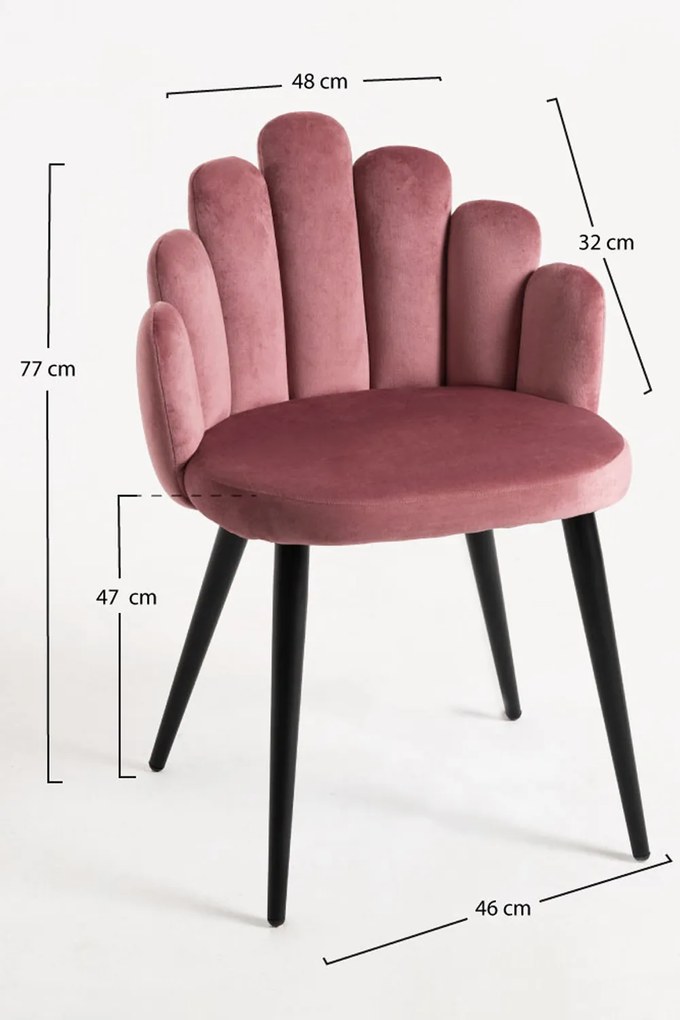 Zestaw 4 Krzese Hand Aksamitne Czarne Nogi