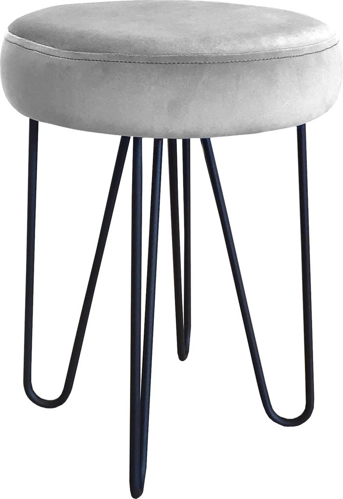 Taboret Venus tkanina Welur stelaż metalowy STOŁEK LOFT : Kolor Stelaża - Czarny , Kolor tkaniny - VELVET - MG39, Typ tkaniny - Velvet