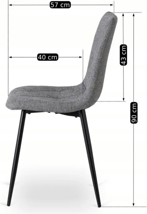 Zestaw Stół Okrągły Rozkładany HARRY 102-142 cm Dąb Artisan/Czarny i 4 Krzesła Tapicerowane ROBIN 2 Szare Nowoczesne