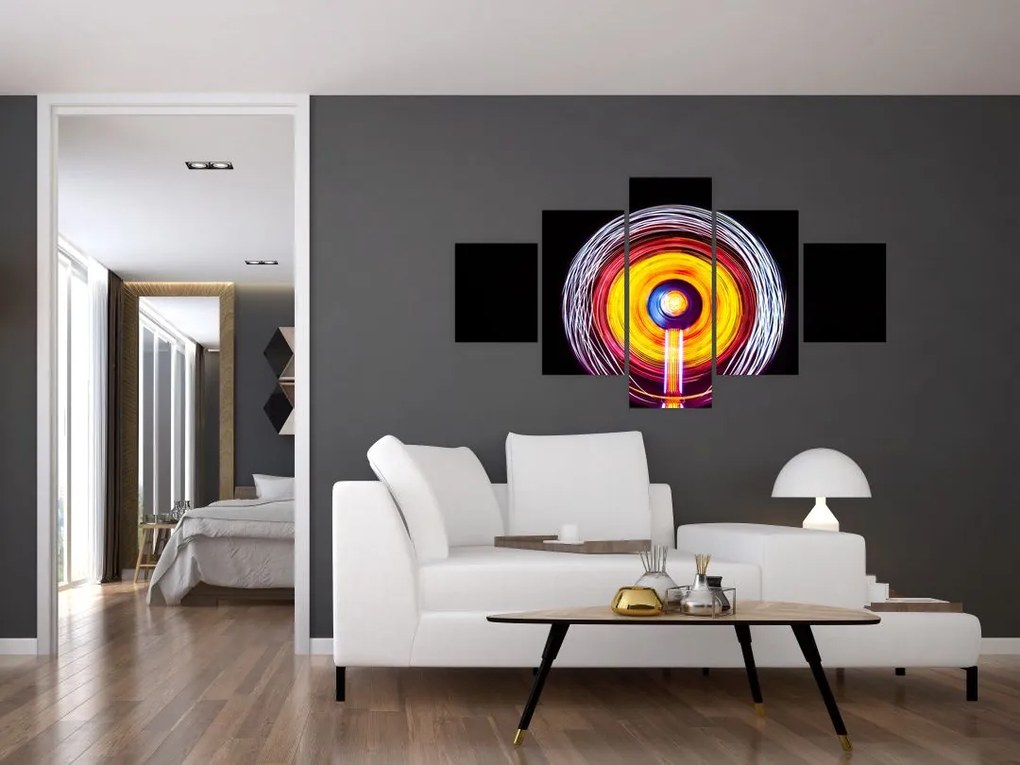 Obraz świateł w kręgu (125x70 cm)
