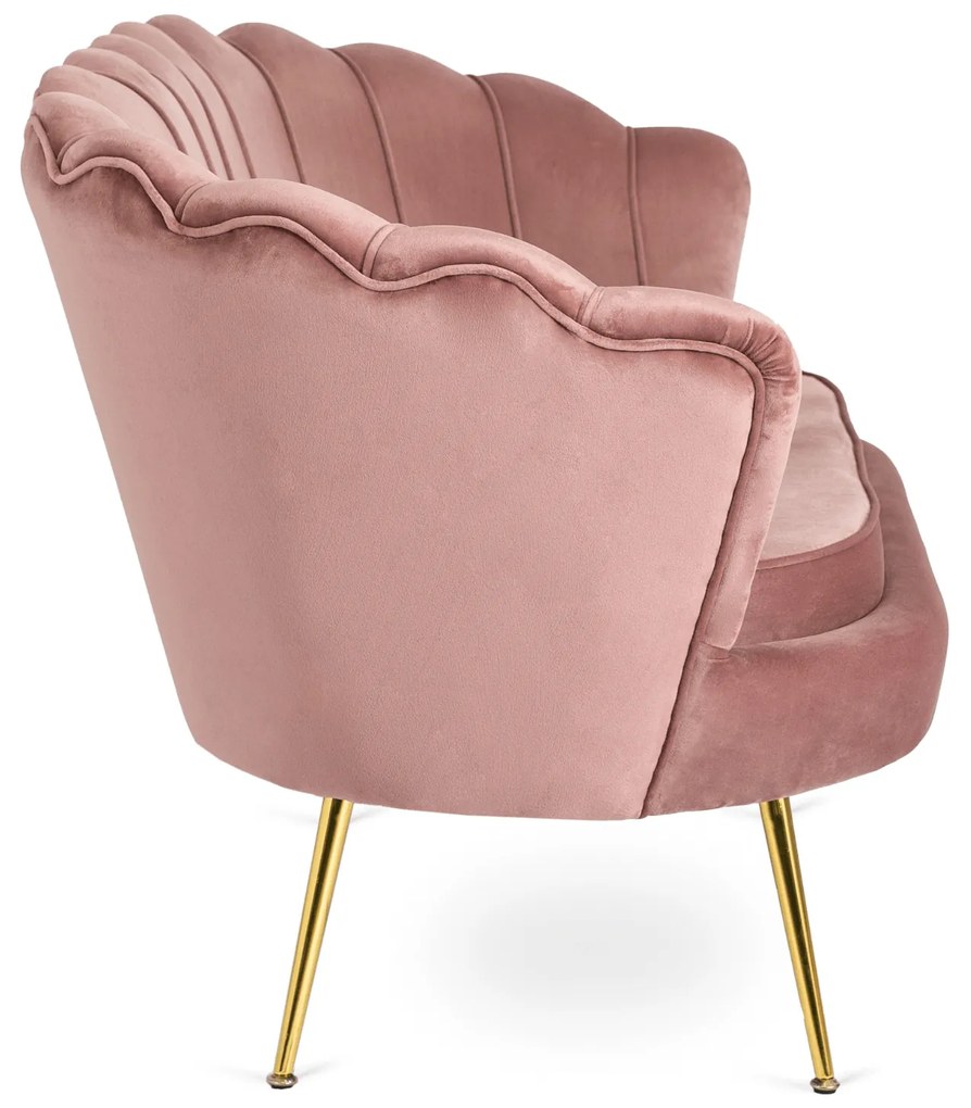 Sofa ZENDAYA Dwuosobowa Różowa Muszelka Glamour do Salonu