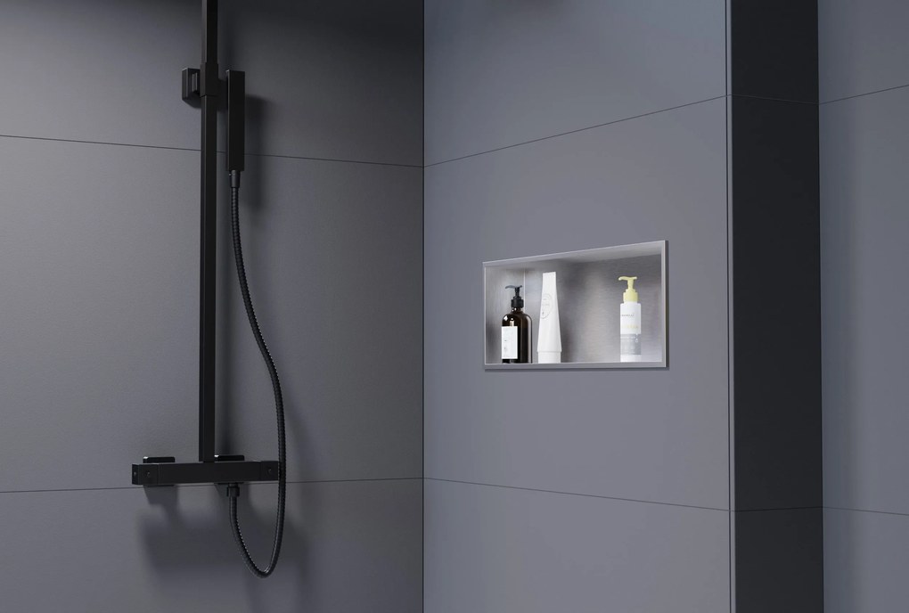 Półka wnękowa ścienna ze stali nierdzewnej NT206010X