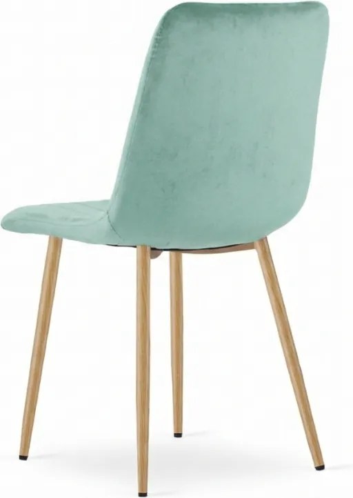 Miętowe welurowe krzesło LAVA AQUA MINT