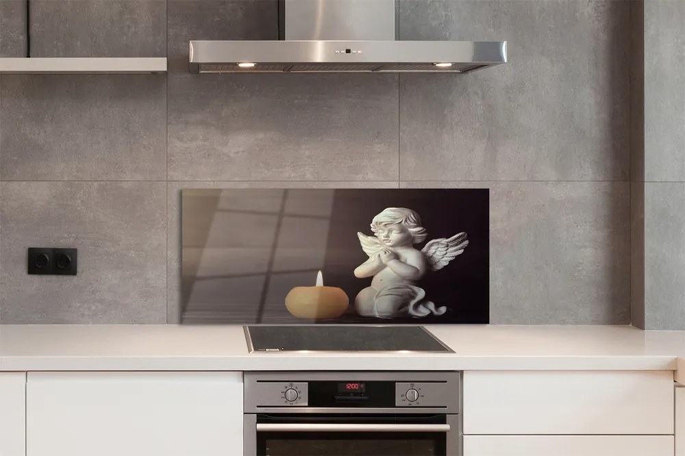 Panel Kuchenny Szklany Modlitwa Anioła przy Świecy