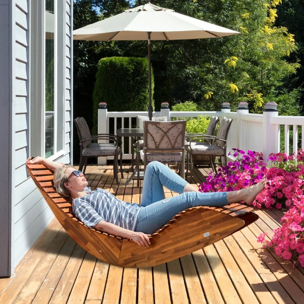 Leżak bujany BALI, 155x60x93cm, naturalny brąz Casaria