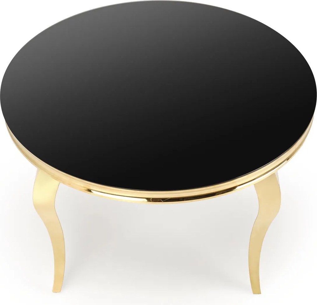 Złoty okrągły stół w stylu retro Reginald 2 Halmar