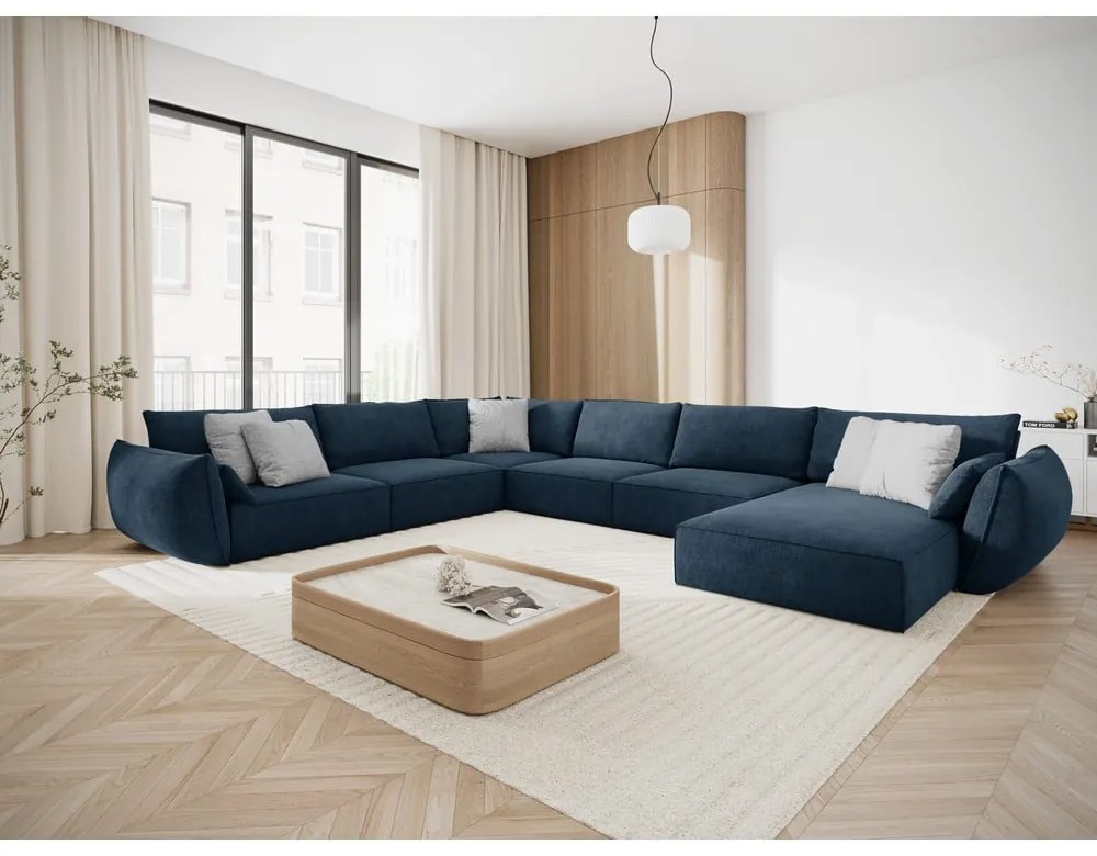 Ciemnoniebieski narożnik (lewostronny) Vanda – Mazzini Sofas
