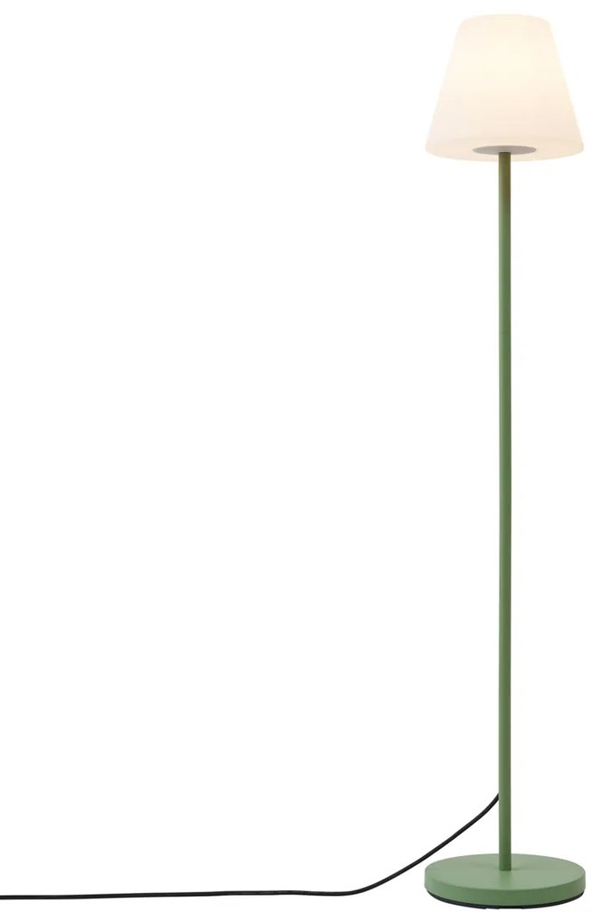 Zewnętrzna lampa podłogowa zielona z białym kloszem IP65 - Virginia
