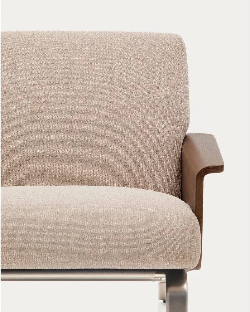 Jasnobrązowa sofa z tkaniny szenilowej 205 cm Amsen – Kave Home