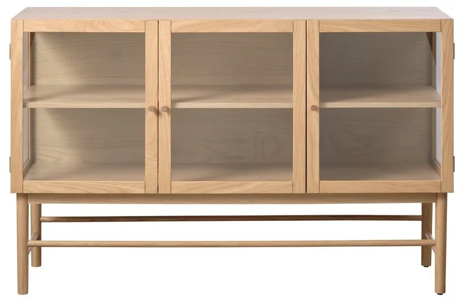 Witryna z litego drewna dębowego 88x140 cm Elba – Unique Furniture
