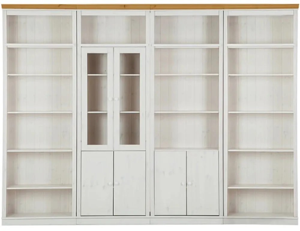 Biały regał z litego drewna sosnowego 296x223 cm Anita – Støraa