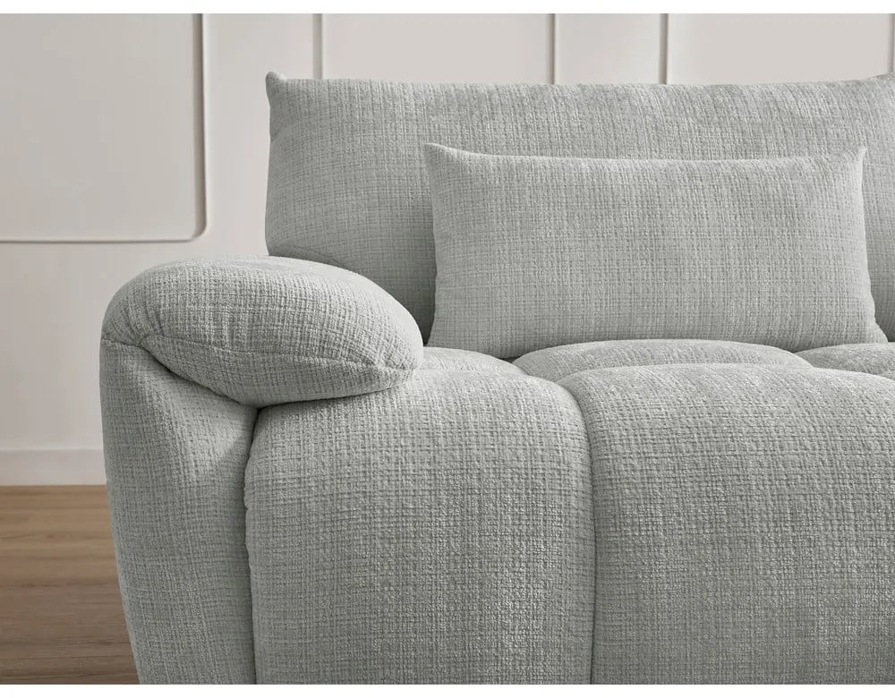 Jasnoszara sofa z tkaniny szenilowej 264 cm Ivane – Bobochic Paris