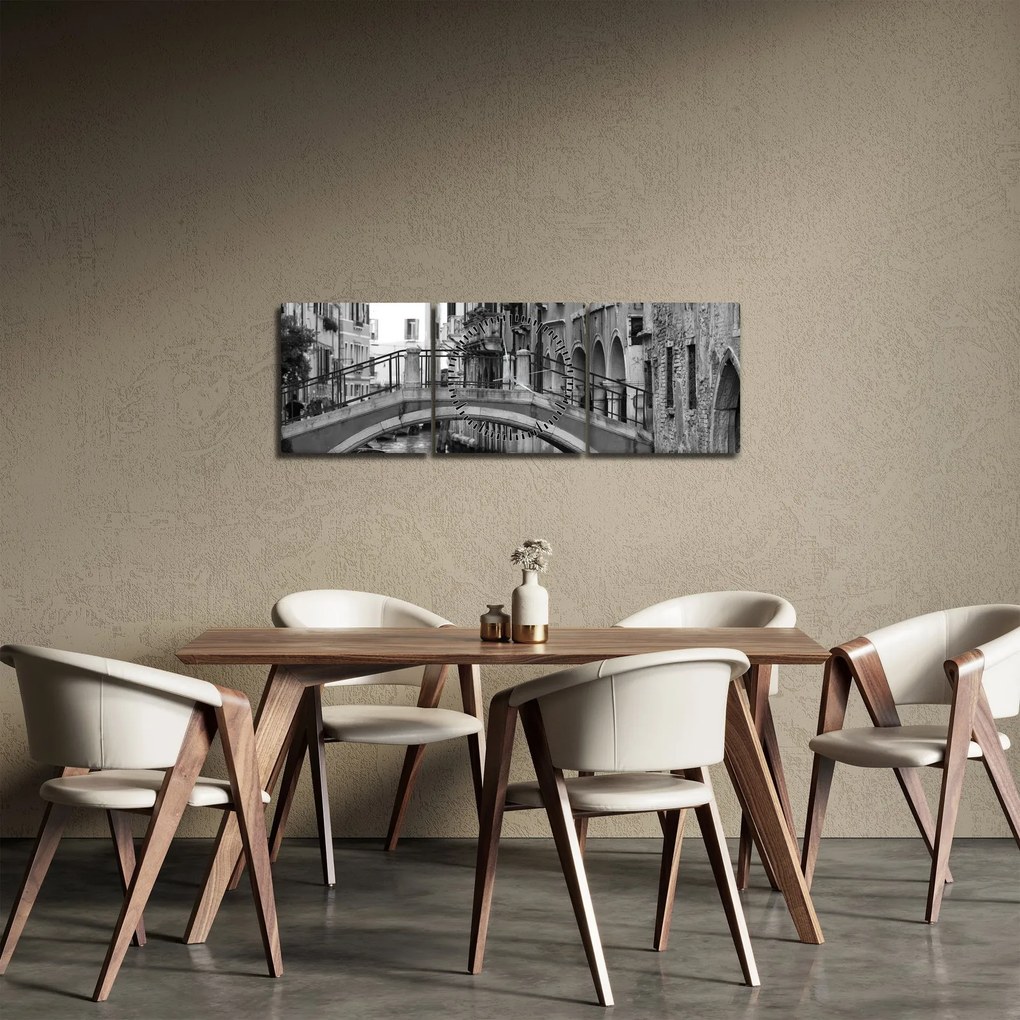 Obraz - Widok na Wenecję (z zegarem) (90x30 cm)