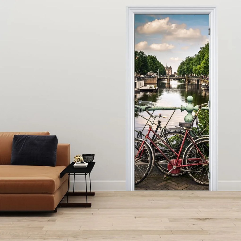 Fototapeta na drzwi - Rowery w mieście (95x205cm)