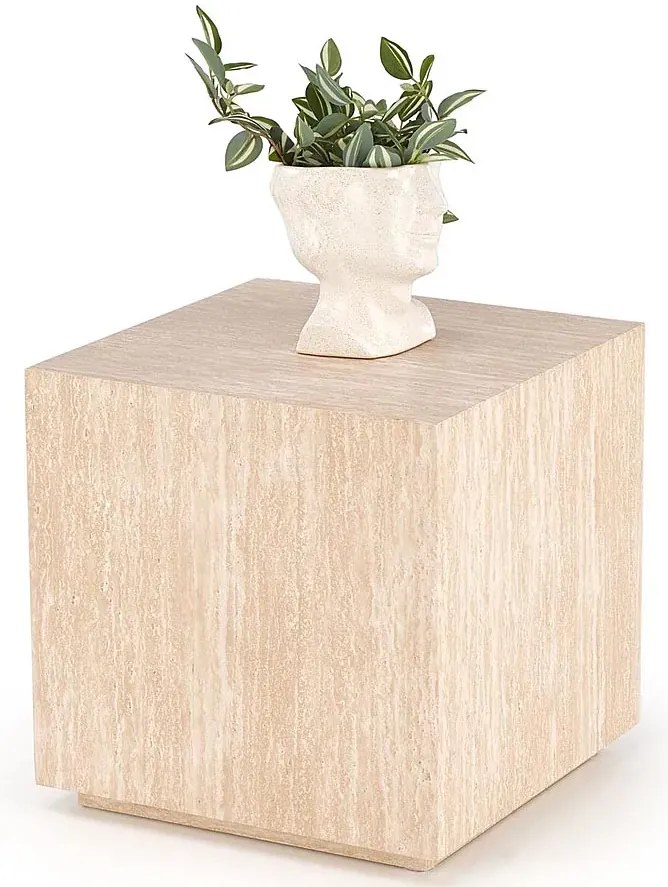 Minimalistyczna kwadratowa ława trawertyn D8-S71