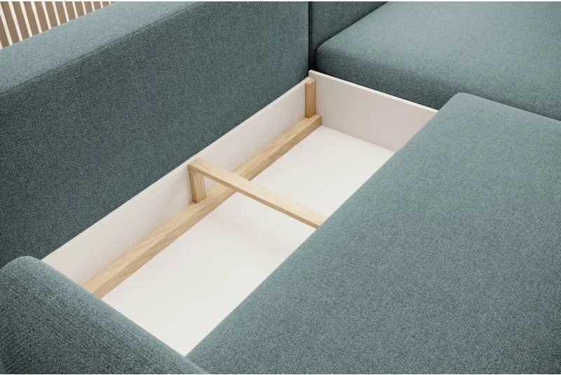 Narożnik BONO z funkcją spania Drewniane nóżki Eleganckie podłokietniki Głębokie siedzisko Lewa strona Barrel 72