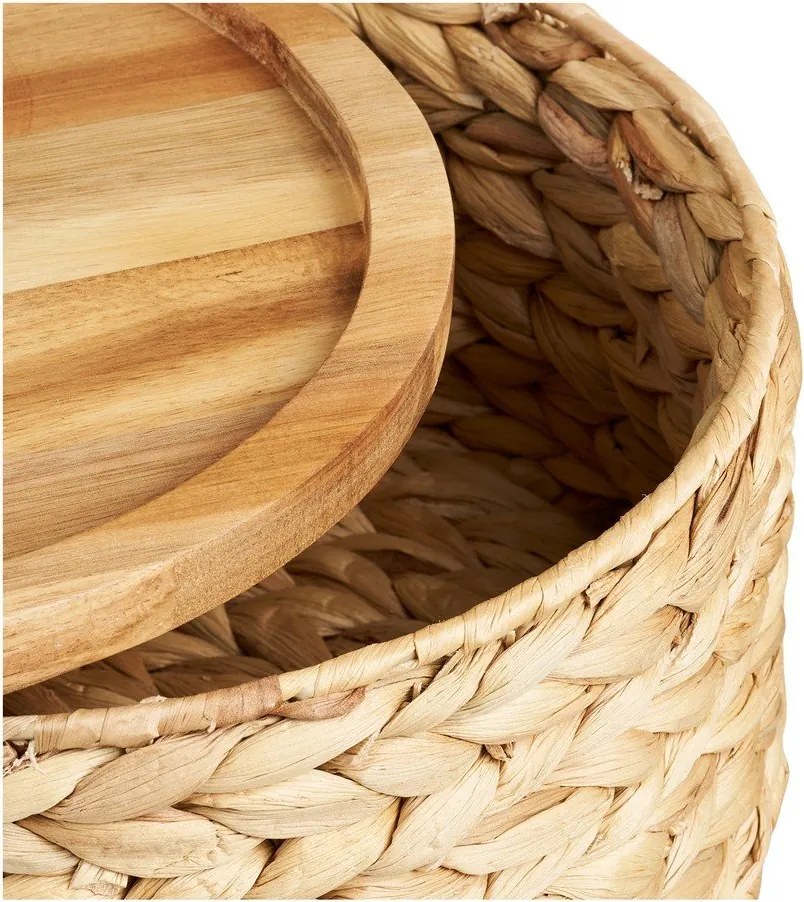 Koszyki zestaw 3 szt. z hiacyntu wodnego ø 30x15 cm Botofte – House Nordic