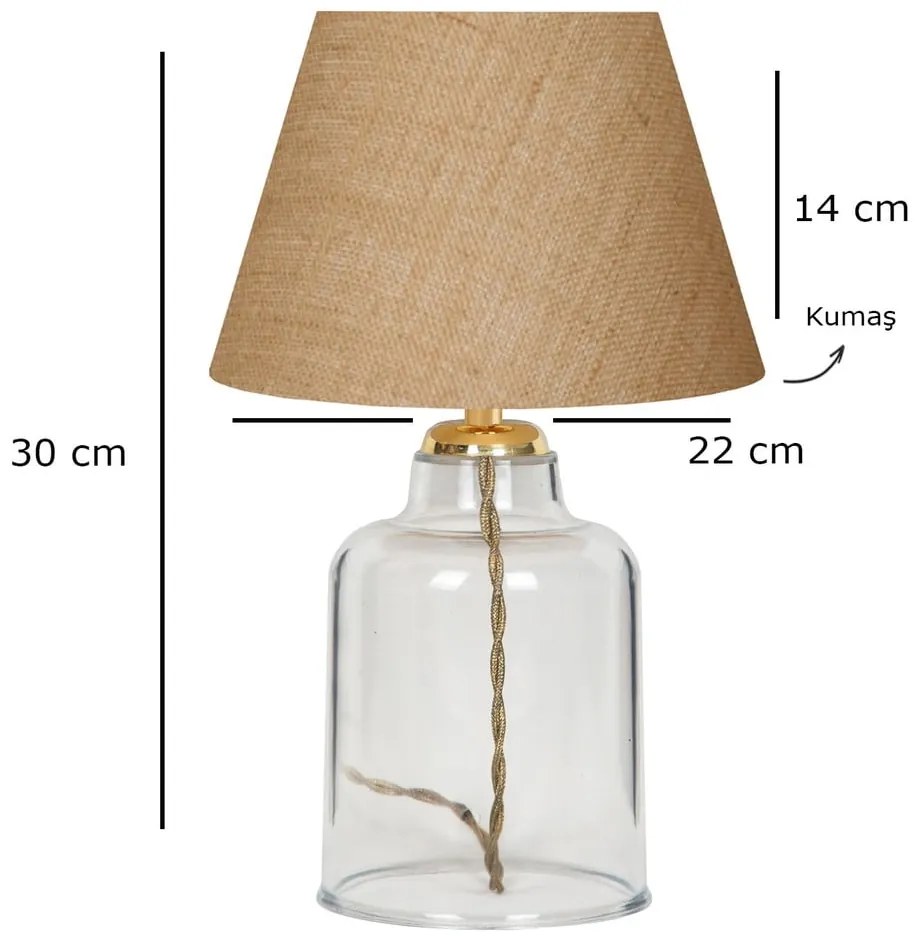 Lampa stołowa z tekstylnym kloszem (wysokość 30 cm) Baran – Opviq lights