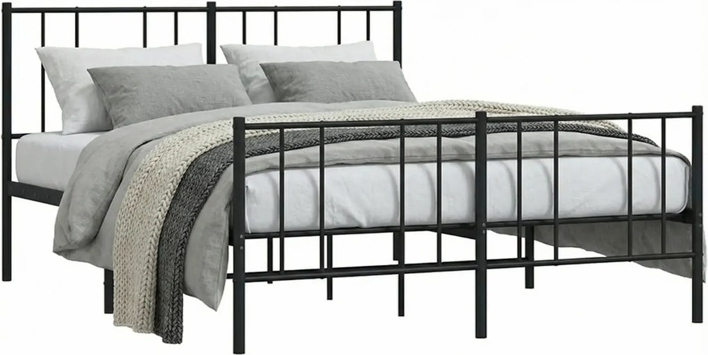 Czarne metalowe łóżko industrialne 120x200cm A3-S50