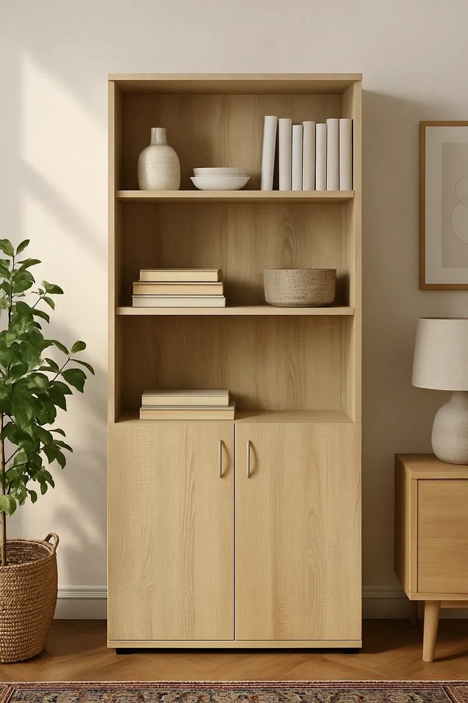 Regał biurowy z drzwiczkami dąb sonoma Z8-R05