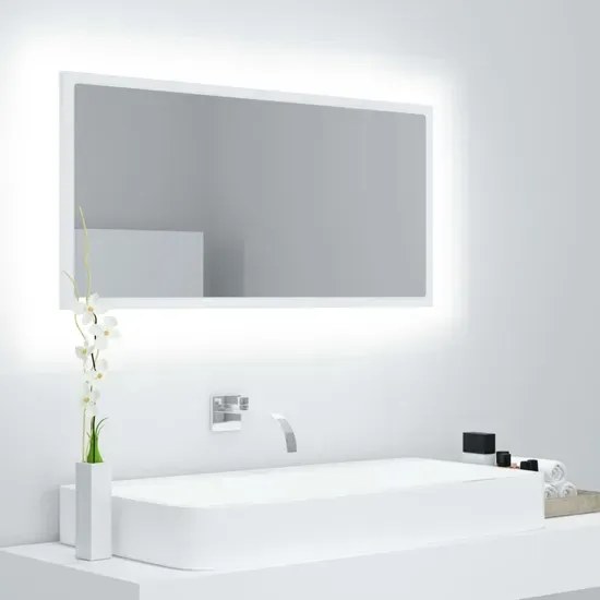 Białe wiszące lustro z podświetleniem LED S9-E51