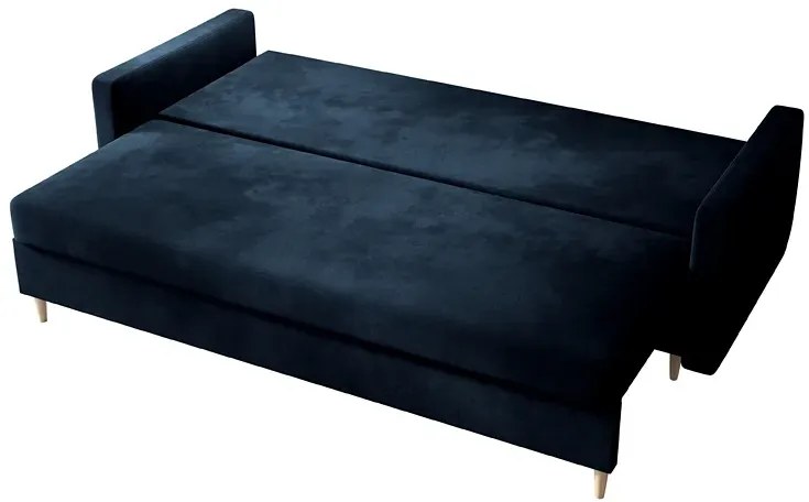 Granatowa sofa rozkładana z funkcją spania - Ahmo