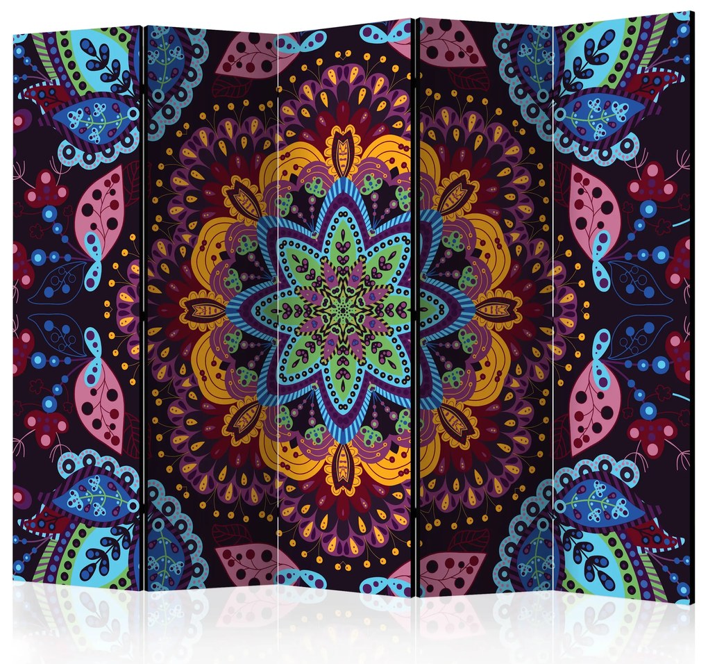 Parawan dwustronny Orient 225x172 cm 5-częściowy fioletowy ARTGEIST B
