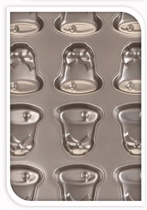 Foremki świąteczne do pieczenia ciastek, non-stick, motyw dzwoneczków, 35 x 26 cm
