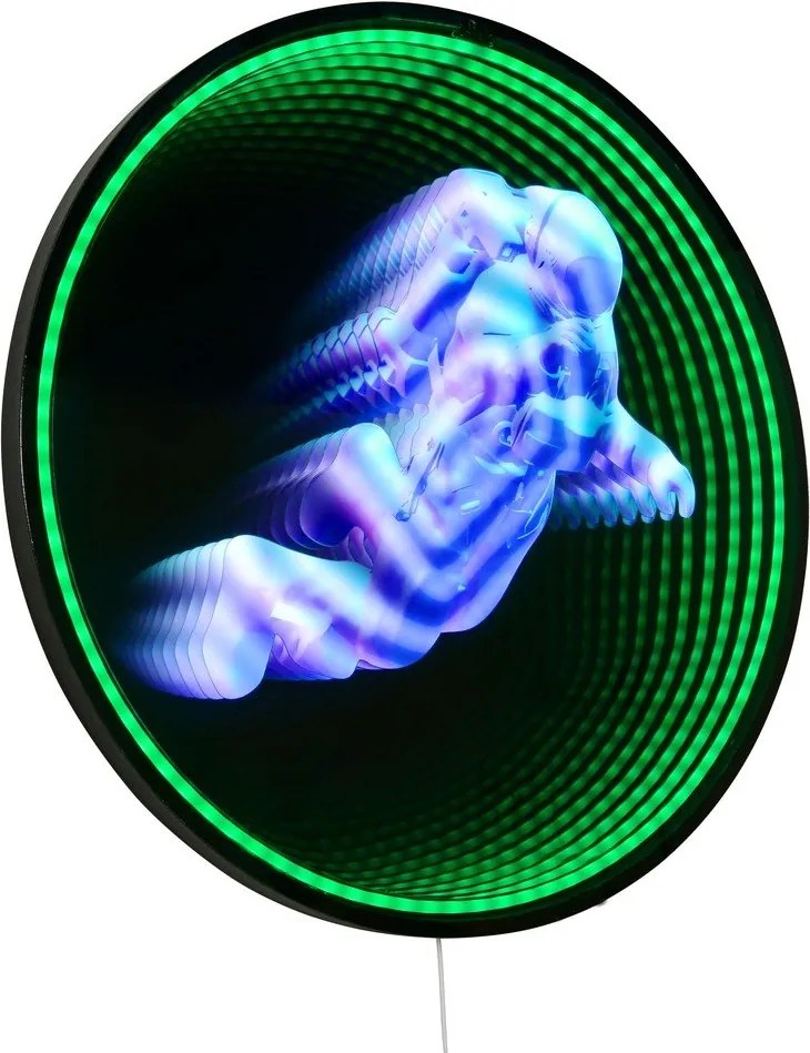 Czarna dekoracja świetlna ścienna do kontaktu ø 60 cm Duke – Reality