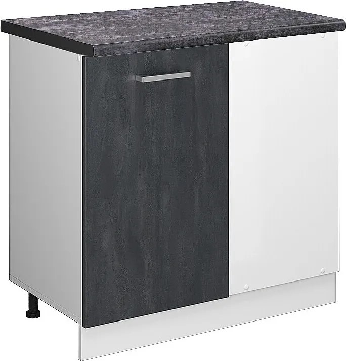 Szafka narożna czarny beton 86x60x81.6 r-line