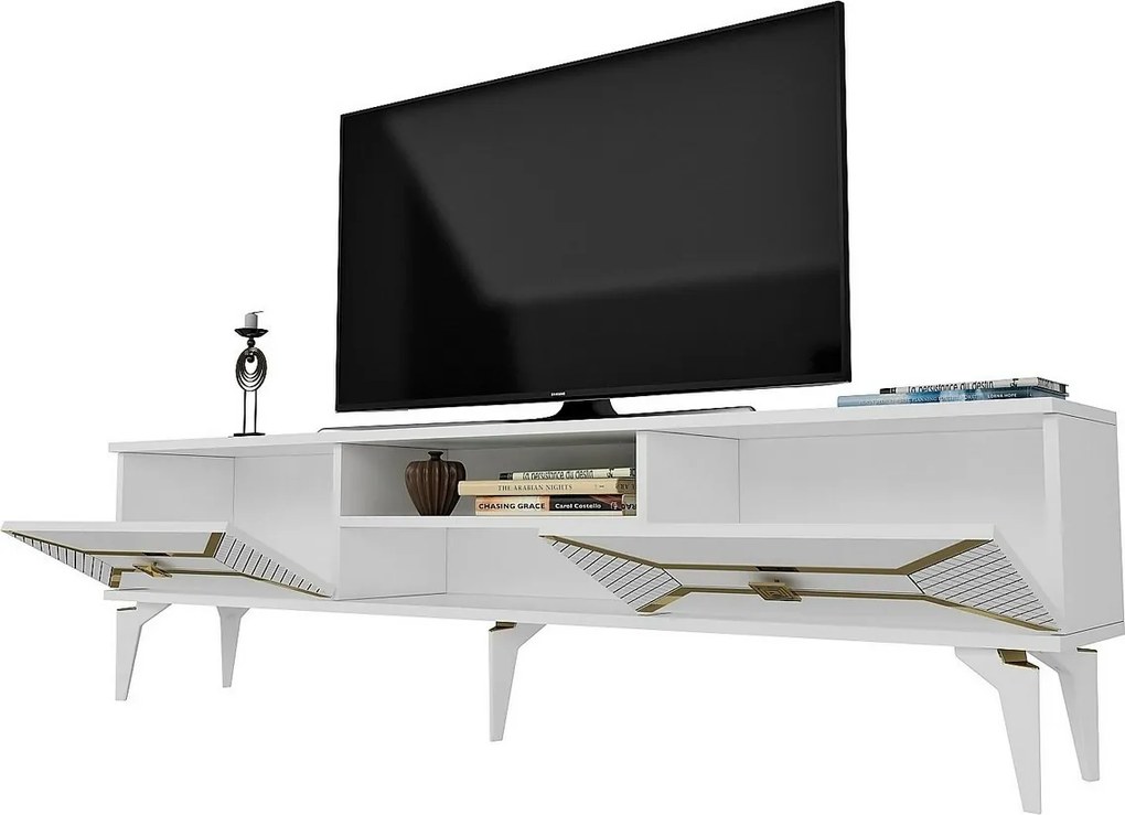 Stolik pod telewizor Yumedi White and Gold