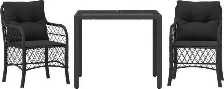 Zestaw ogrodowy z eleganckimi poduszkami w kolorze czarnym M1-T37