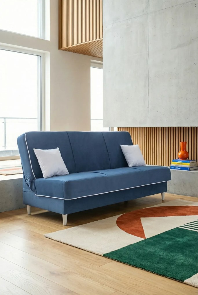 Niebieska nowoczesna wersalka rozkładana R3-T80