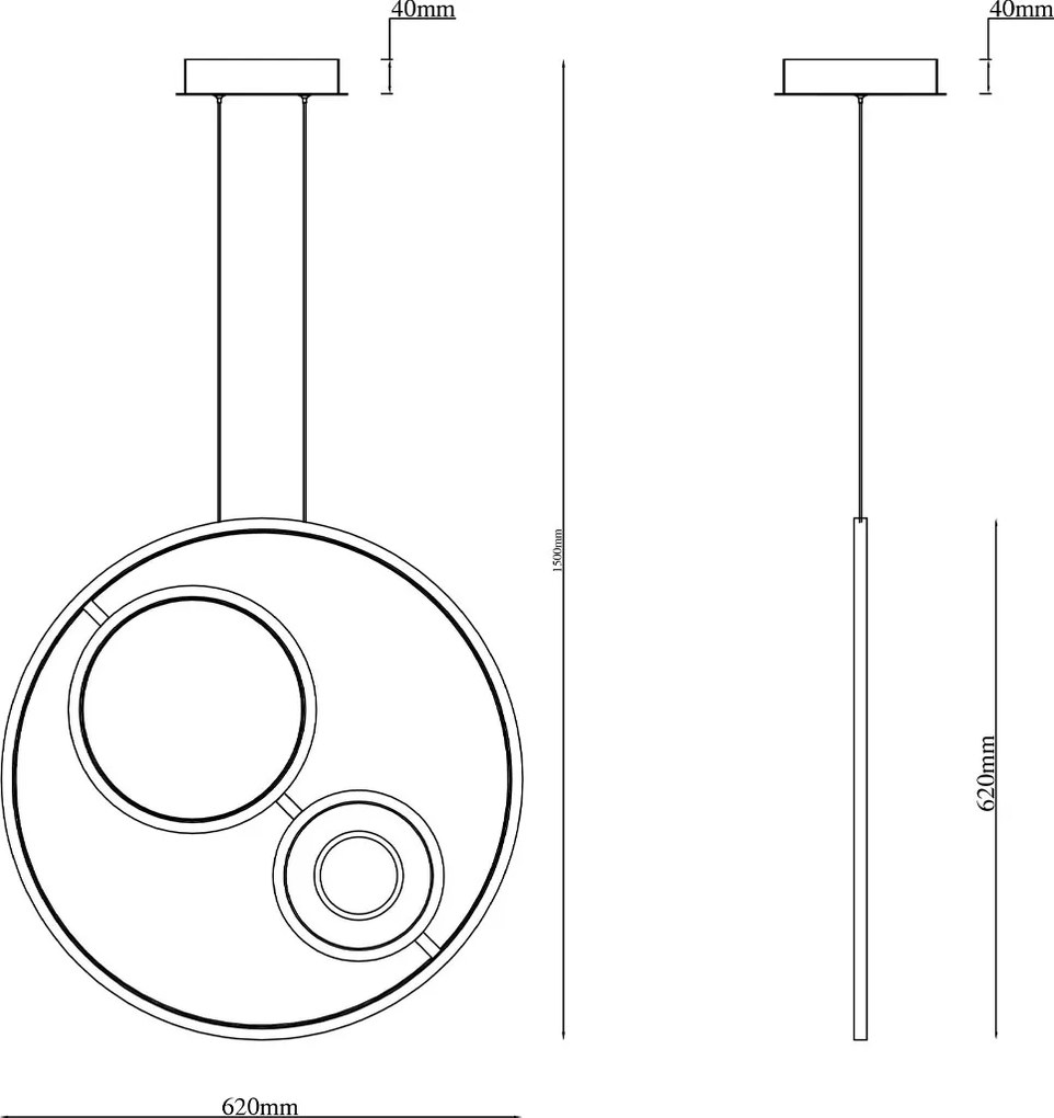 Okrągła lampa wisząca ring LED Seppia No.1